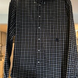 Tommy Hilfiger Brown and Gray Checkered Shirt. Size: XL